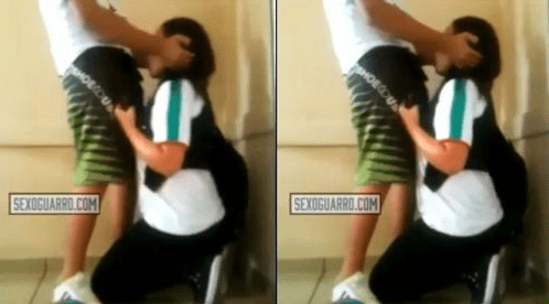 Carlita de prepa de CMDX la graban mamando dentro del salon