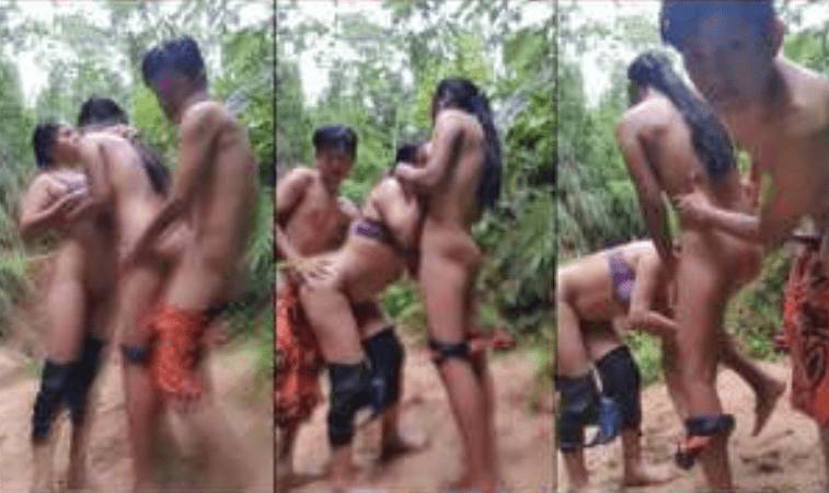 pareja de jovenes convencen a morrita de hacer un trio y ellos la graban