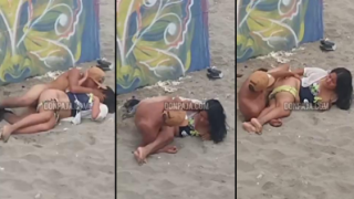 chavita de prepa se va de pinta con el novio y cogen en la playa pero los graban xD