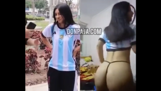 deliciosa jovencita argenta entrevistada sale en video caliente enseñando tanga