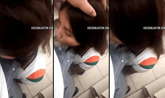 jovencita colegiala chupandosela a uno de sus compañeros en grabada
