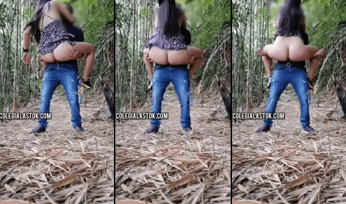 parejita de novios calientes se graban cogiendo en medio del monte