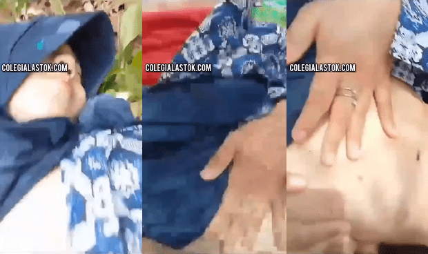 se lleva a coger a jovencita entre las hierbas pero ella no quiere que la graben