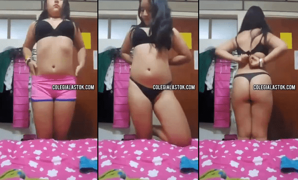 la morrita queda completamente desnuda y mira que nalgas se carga