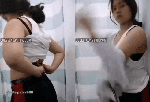 jovencita colegiala se graba quitandose la ropa despues del colegio