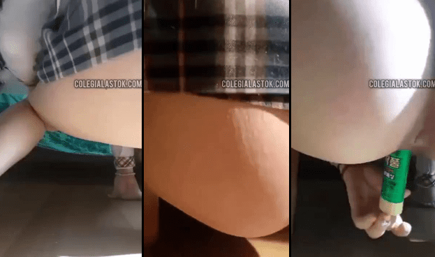 colegiala nalgona se mete un resistol en la panochita