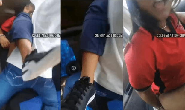 sus compañeros del colegio se cogen a morrita colegiala dentro de un carro