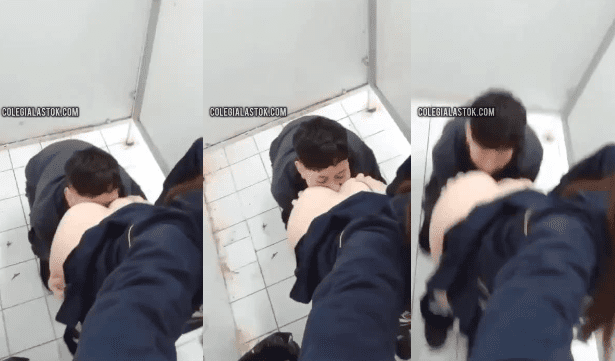 chupandole el culo a una morrita colegiala adolescente dentro de los baños del colegio