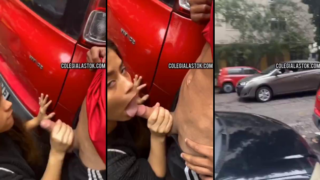 jovencita calenturienta se la chupa en plena calle al novio