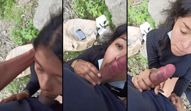 Colegiala del CETIS la graban chupandosela a uno de sus compañeros