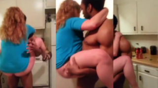 cogiendo rico a novia gringa en la cocina de su casa y la quiere toda adentro