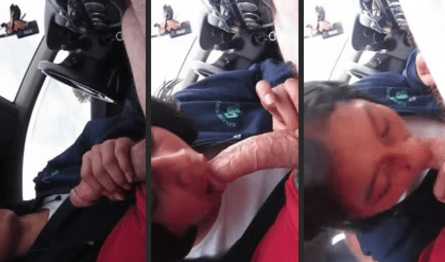 colegiala mexicana se la chupa en el carro al novio