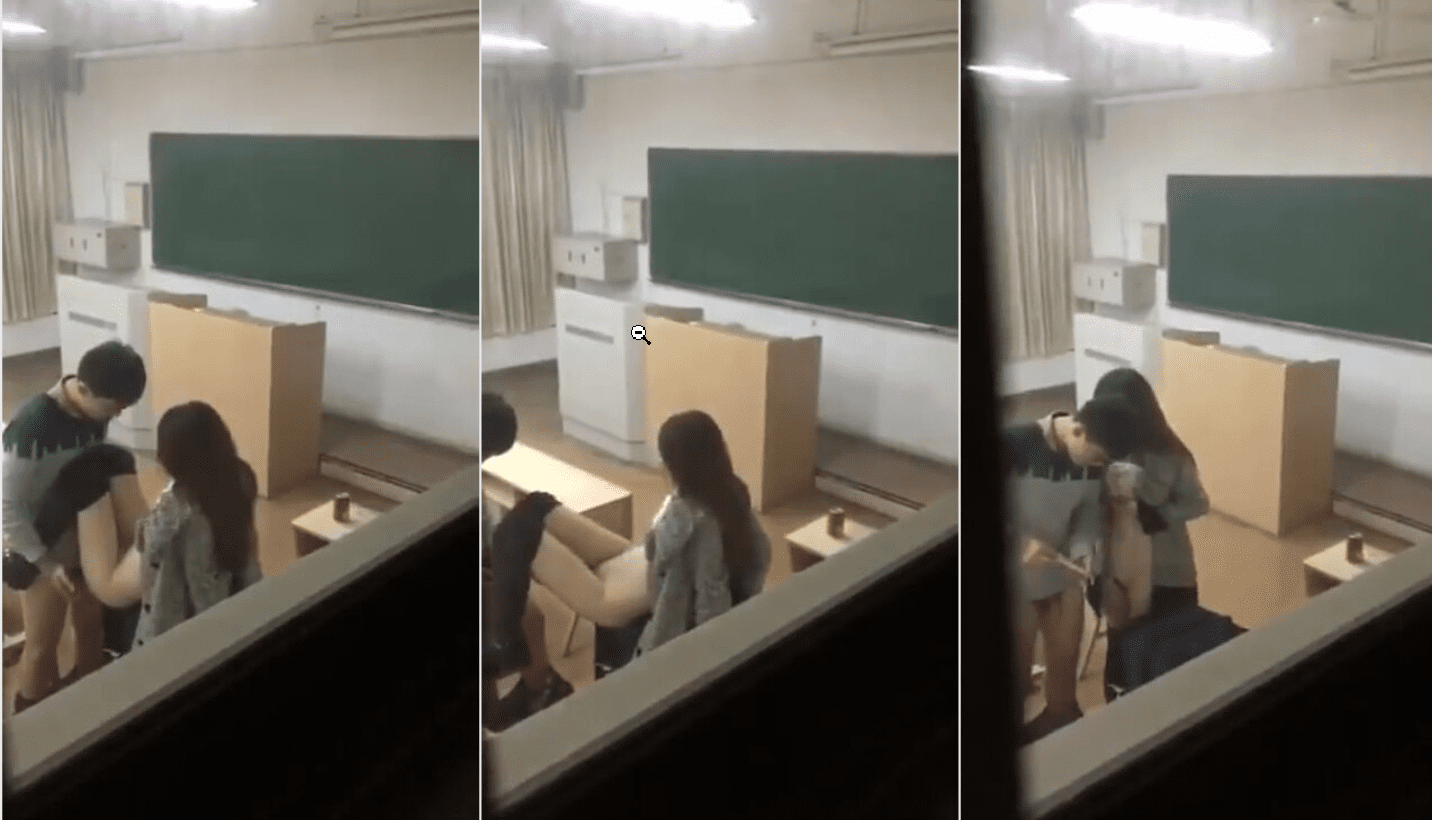 graban alumnos cogiendo dentro del salon de clases