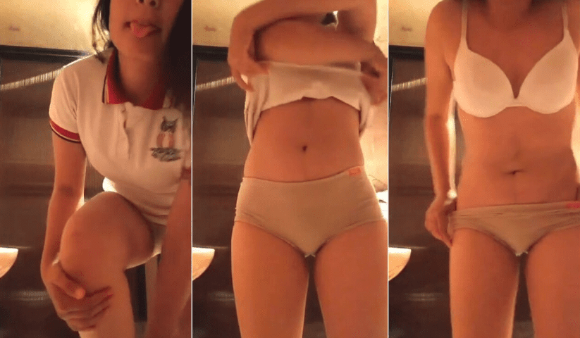 colegiala cachonda se quiita los calzones y se mete los dedos en su panochita peluda